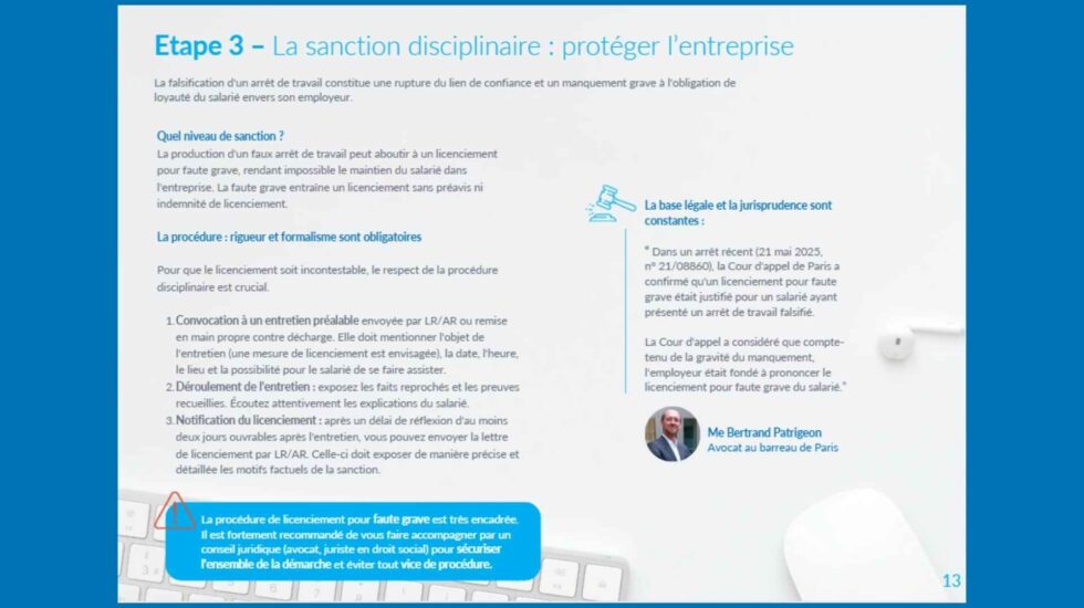 La sanction disciplinaire - Guide pratique sur la fraude aux arrêts de travail