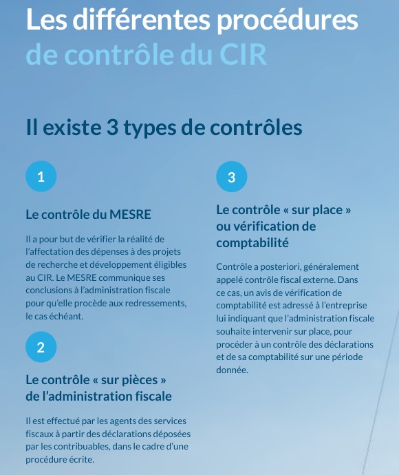 Guide du contrôle fiscal cir 2 Les différentes procédures de contrôle du cir