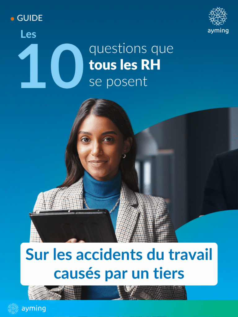 Couverture du guide 10 questions que les RH se posent sur les accidents du travail causés par un tiers.